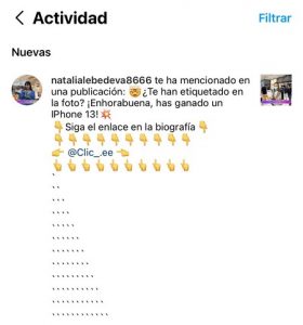 Nueva estafa en Instagram